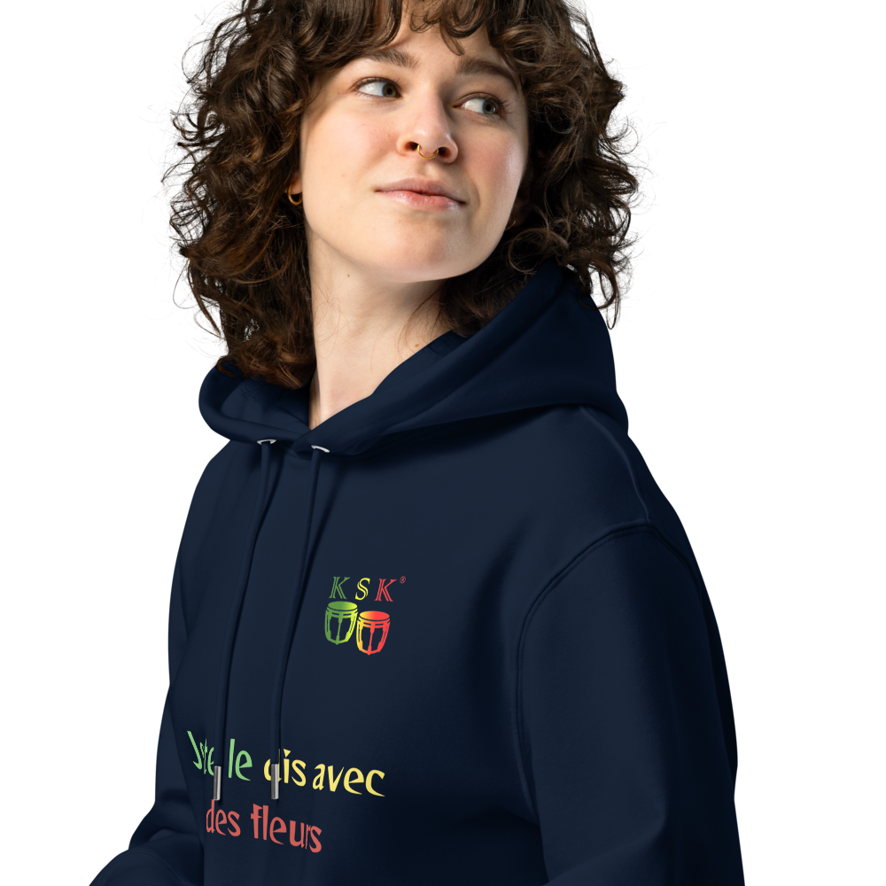 SWEAT A CAPUCHE UNISEXE ECOLOGIQUE HUMORISTIQUE NOIR *motif rasta *2 couleurs