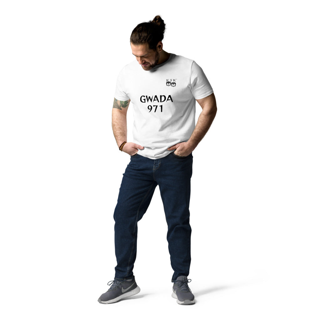 T-SHIRT UNISEXE EN COTON BIOLOGIQUE "GWADA 971" *choix de couleurs