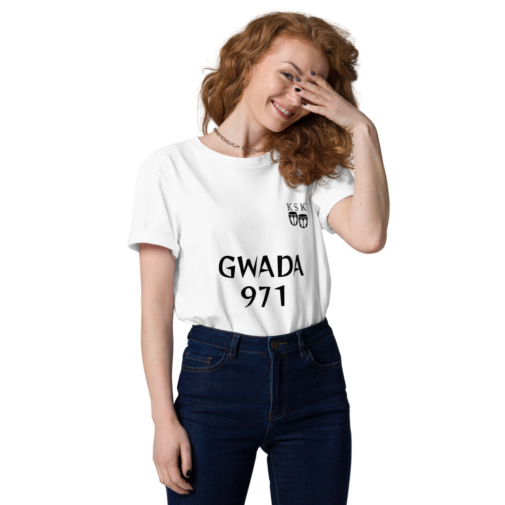 T-SHIRT UNISEXE EN COTON BIOLOGIQUE "GWADA 971" *choix de couleurs