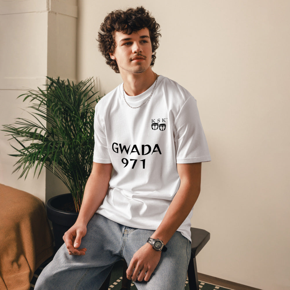 T-SHIRT UNISEXE EN COTON BIOLOGIQUE "GWADA 971" *choix de couleurs